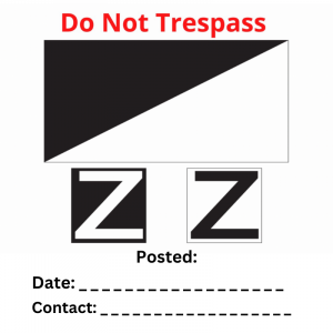 Z Do Not Trespass - 18"x24" Aluminum Sign
